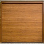 Horizontal Golden Oak Rib Garage Doors