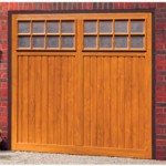 Bedford Steel Up and Over Golden Oak Finished Garage Doors